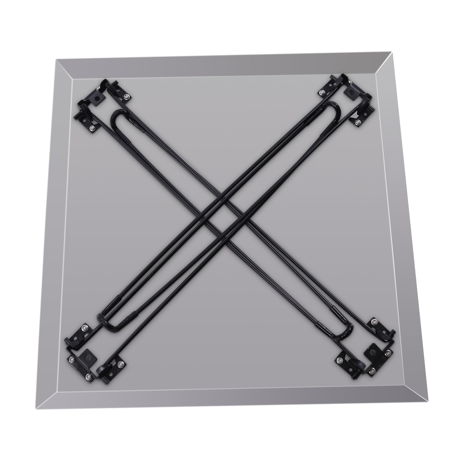 Fire Pit Heat Deflector, Stainless Steel Fire Pit Cover, Square Fire Pit Burner Cover to Push Heat Down and Out, Firepit Captures and Redirects Warmt,Fire Pit Lid with Foldable Legs(24 x 24 Inch)