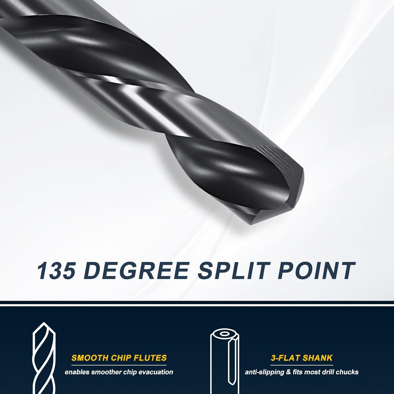 PATIKIL 5/8" Drill Bit, 1/2" Reduced Shank M35 Cobalt 5% HSS with Titanium Aluminum Nitride Coating 135° Split Point for Hard Metal Stainless Steel High-Speed Cutting