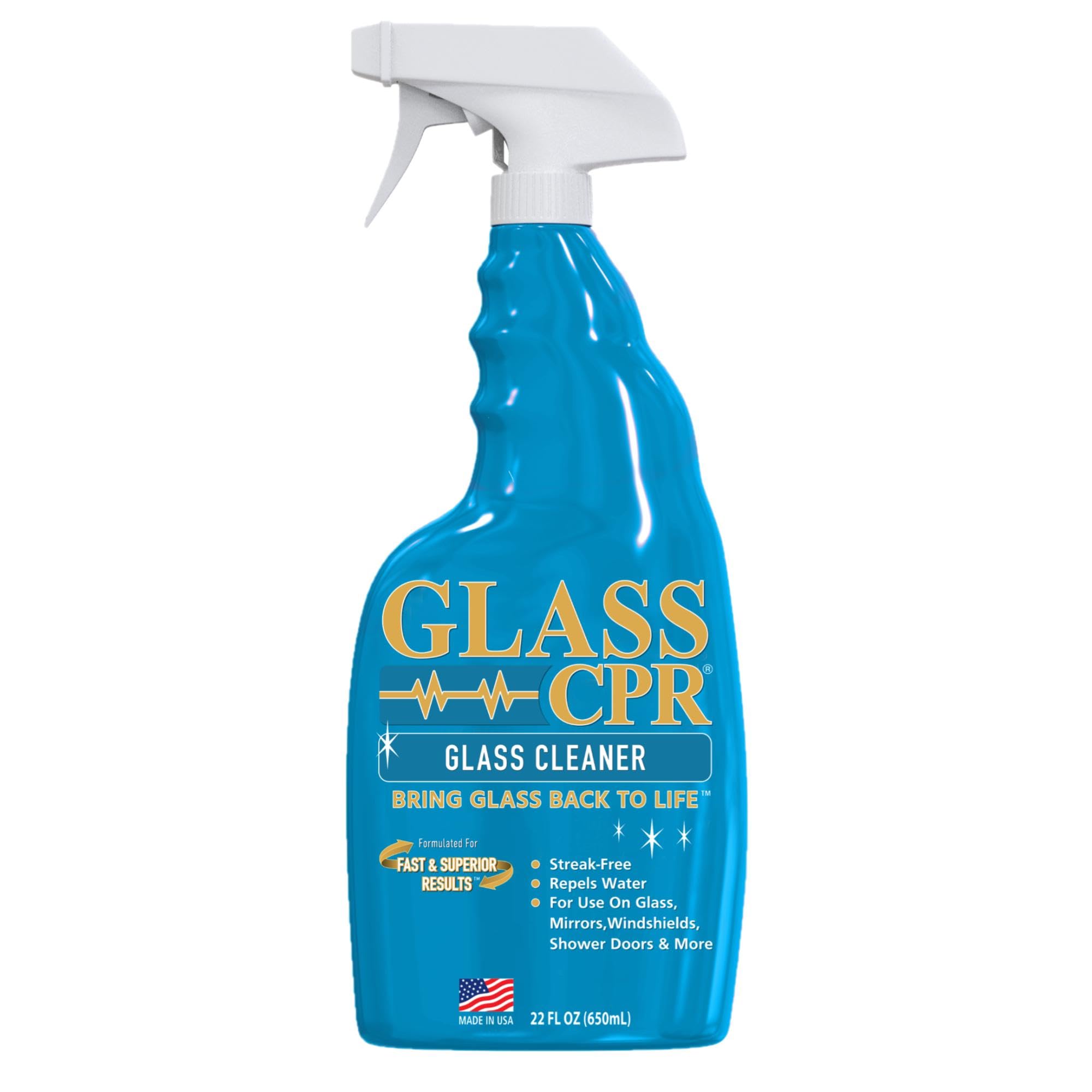 Glass CPR 2-in-1 Glass Cleaner & Water Repellent (22oz) | Deep Cleaning for Glass, Mirrors, Windows, Windshields, Shower Doors