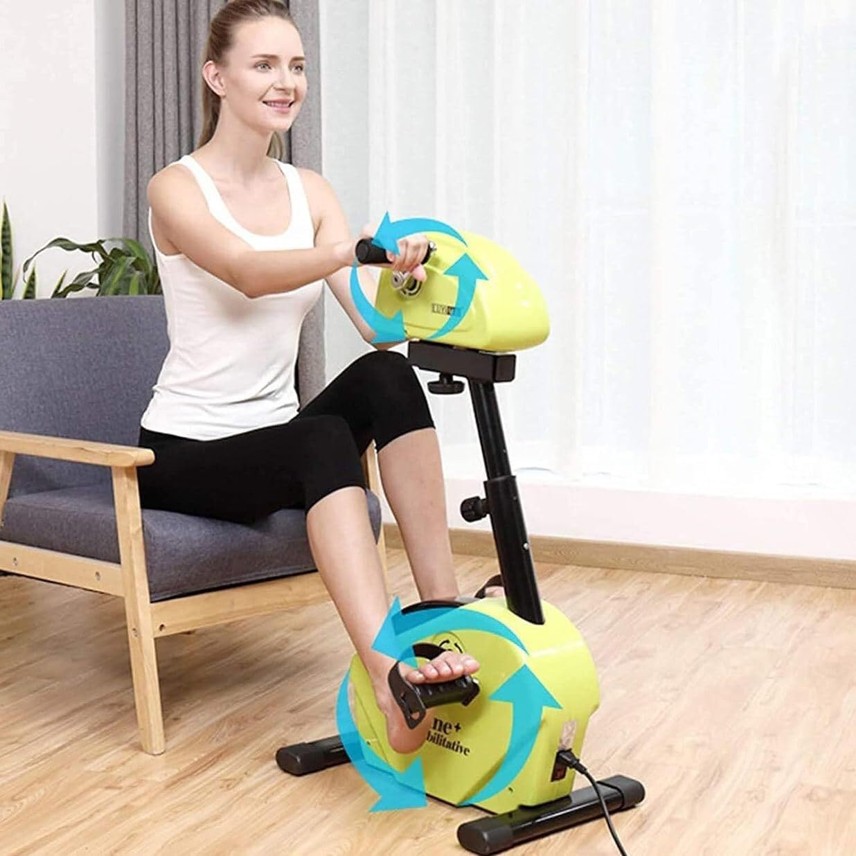 Mini rower treningowy z pedałem – trenażer rowerowy z regulacją oporu, rower rehabilitacyjny dla osób niepełnosprawnych, sprzęt rehabilitacyjny rowerowy