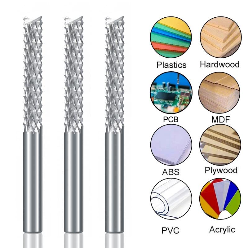 GISTEQ Milling Cutter 3.175/4/6/8/10/12mm Shank Corn End Mill CNC Router bit PCB Machine Milling Too(8x42x70L)