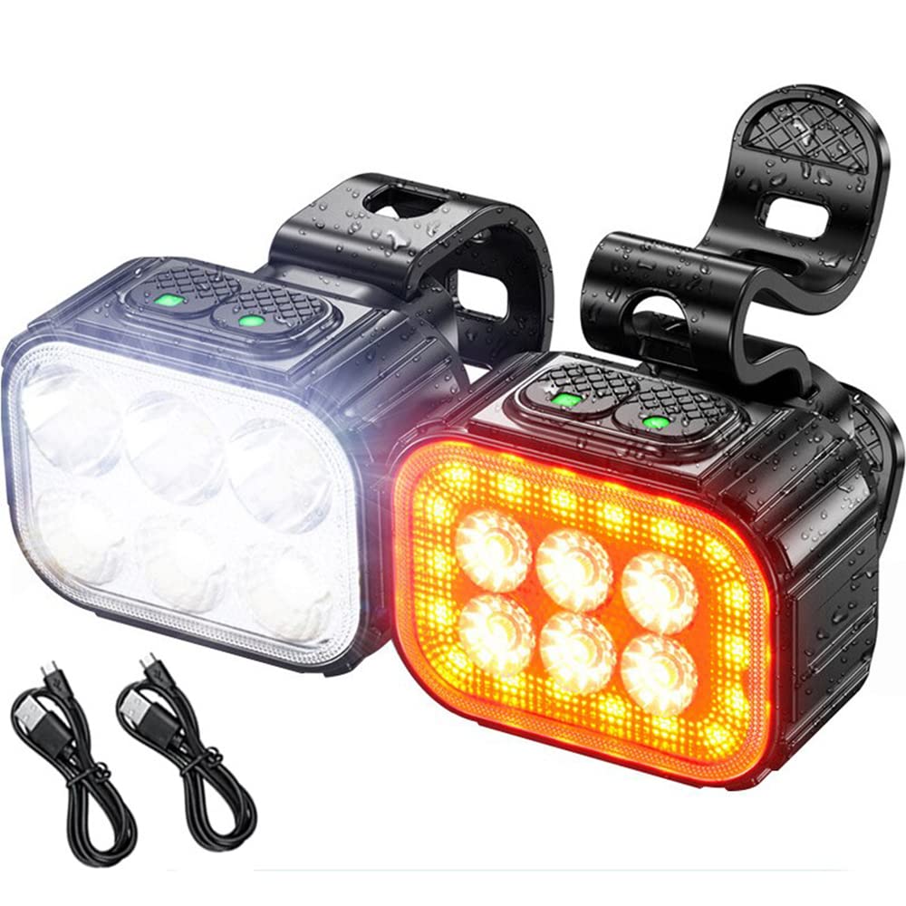 Rower Q6 Zestaw LED Rower LED Front Tylne światła USB ładunek rowerowy MTB Podświetlanie lampy rowerowe lampa cykliczna,1pair