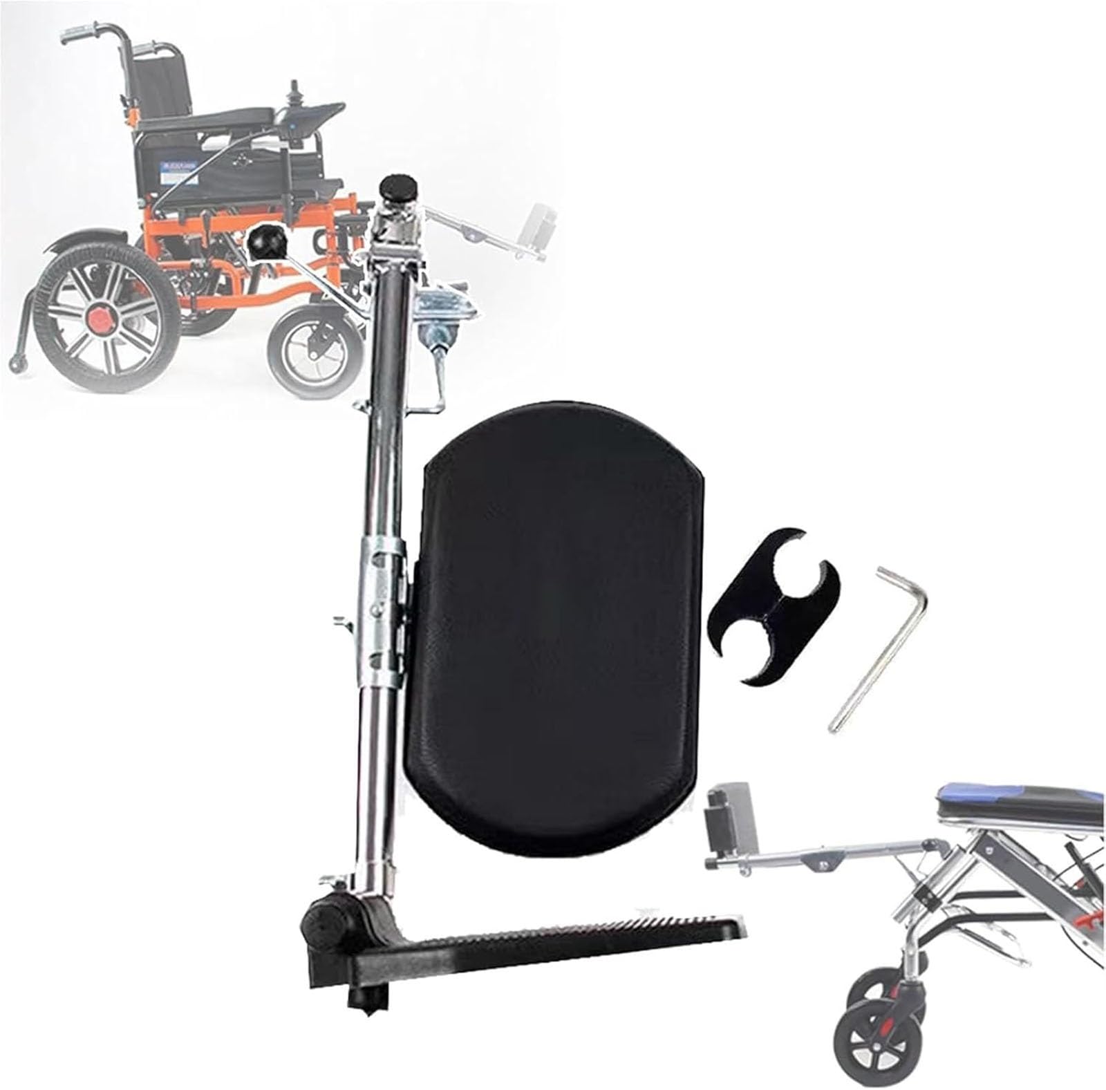 ReposapiéS Elevables para Silla Ruedas Placa Pie Compuesta, áNgulo Ajustable (90°-180°), Repuestos Universales para Silla Ruedas con Acolchado, FáCil InstalacióN y Limpieza(Left)