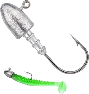 THKFISH Fishing Jig Heads Fishing Hooks Swimbait Jig Heads for Bass Fishing Saltwater Freshwater Jig Hooks Set 1/8oz, 1/6oz,1/4oz 20pcs