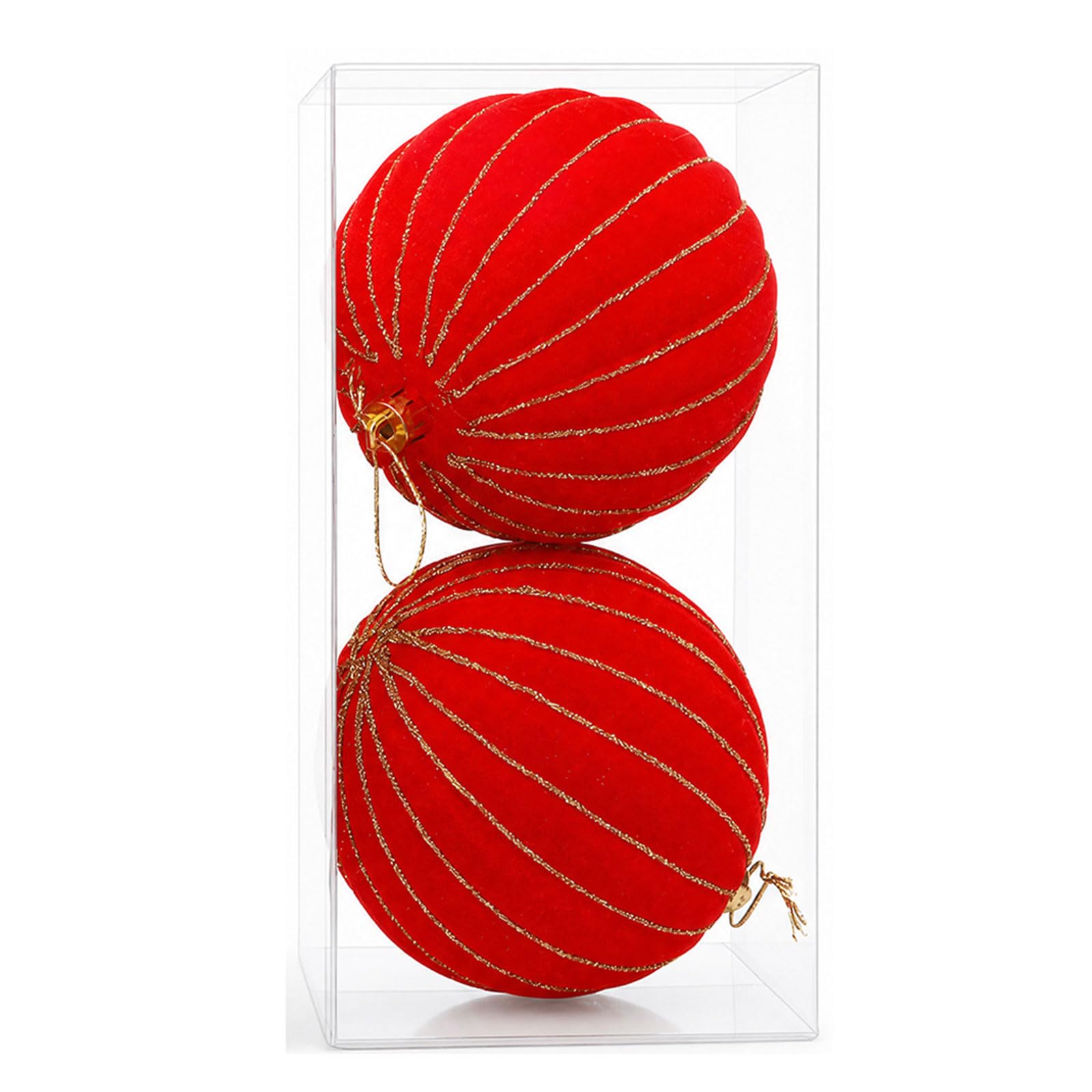 Oxxggkao 2Pcs Sparkling Velvety Christmas Ball Decorations Shatterproof Decorative Baubles Ornament for Christmas Tree Mantels Permanent Celebratory Ornamentation