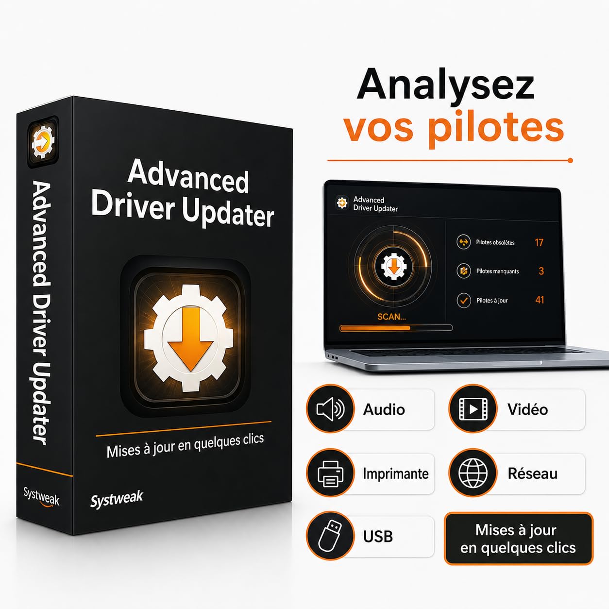 Advanced Driver Updater - Holen Sie sich die neuesten Gerätetreiber für Ihren PC | 100% Original-Treiber | Verbessern Sie die Systemleistung | 1 PC 1 Jahr |