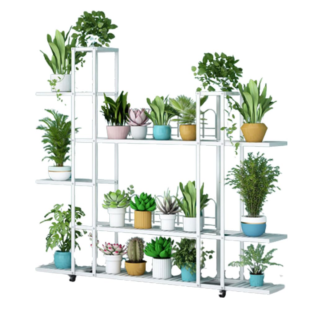 SnamicE Plant standLarge Plant Stand Metal Plant Shelf Corner Plant Holder Tiered Ladder Flower Stand Large Capacity Flower Pot Stand Window Plant Shelf for Living Room Balcony Fr,