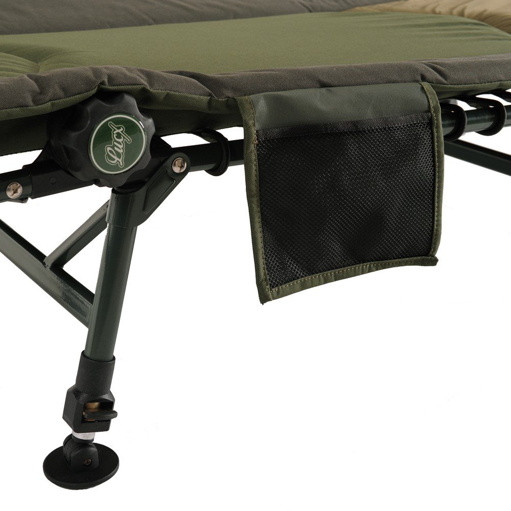 Lucx XL Bedchair 8-Bein Angelliege - große Karpfenliege mit höhenverstellbaren Beinen, Thermobezug & 210 x 80 x 33 cm - robuste Gartenliege für Angler