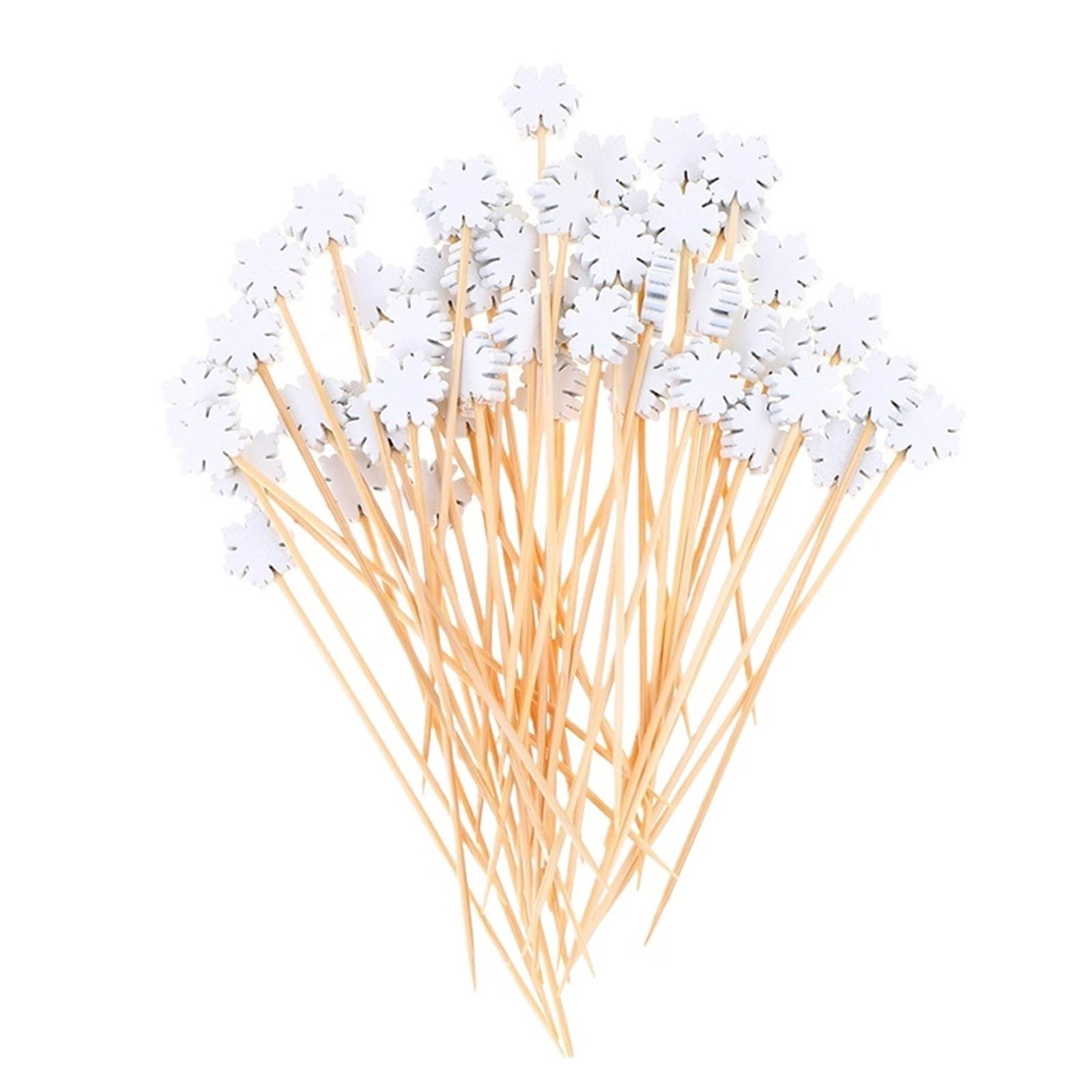WZPTLKIBAD 100Pcs Bamboo Skewers Fruit Fork Picks for Party Buffet