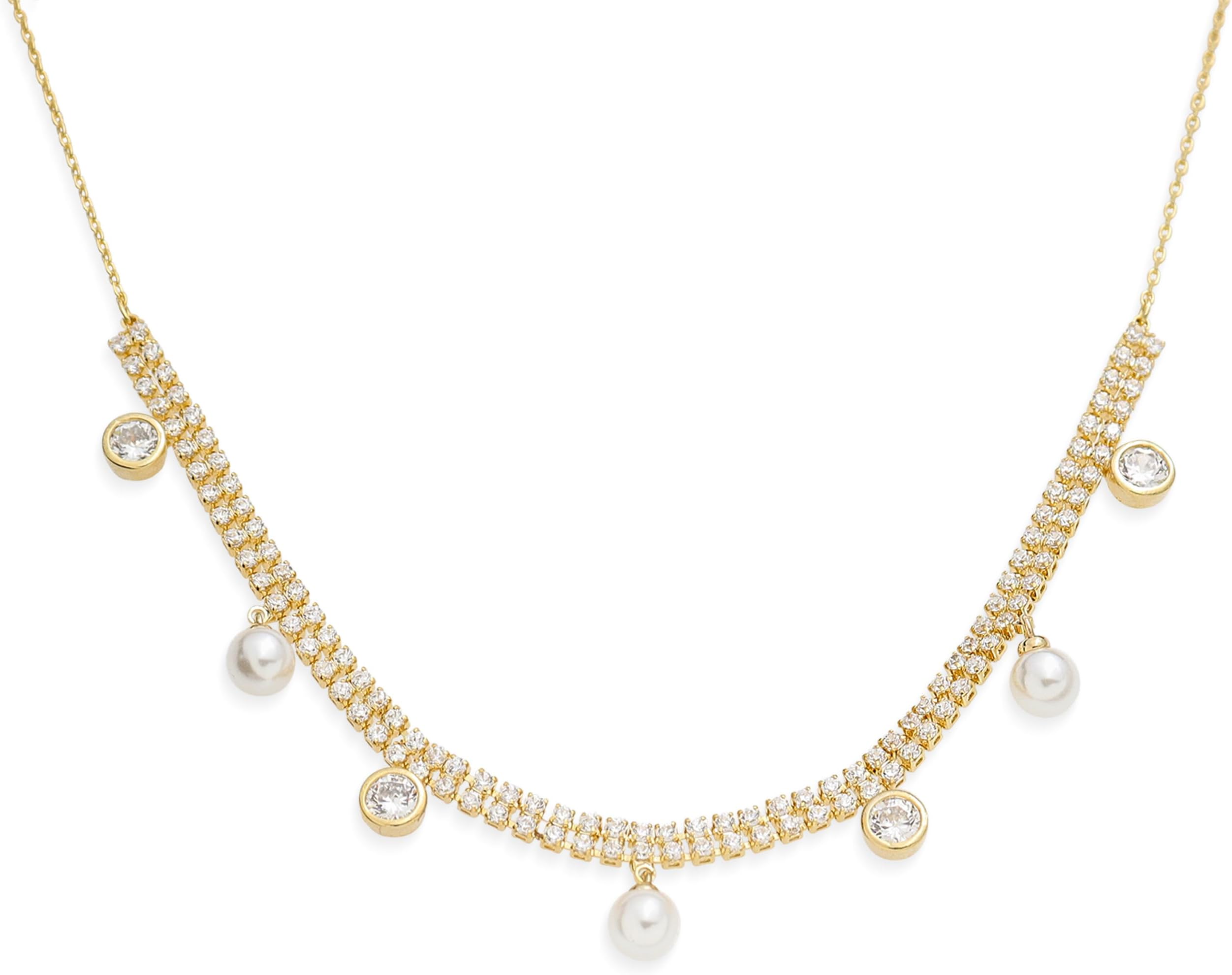 Gold Charm Pendent Choker Necklace for Woman, Boho Dainty Gemstone CZ Rhinestone Dangle Chain Necklaces Prom Fashion Jewelry Wedding Gift