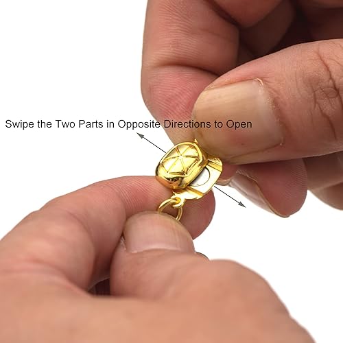 Miniatura 2 de Zpsolution Cierre magnético de doble bloqueo para joyas, fácil de usar, seguro y fiable, 4 unidades, plata