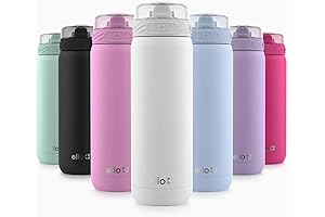 Ello Cooper | White Stainless Steel Water Bottle with Straw