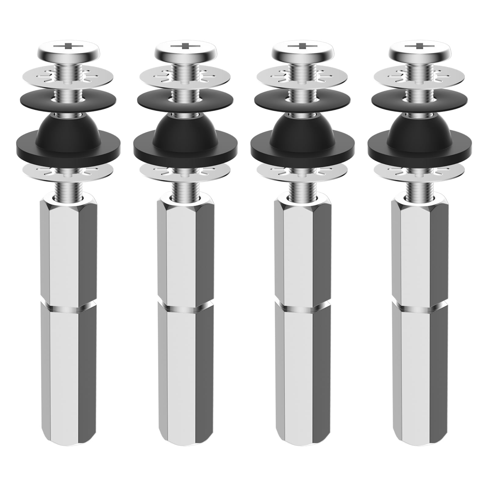 Hibbent 4 PCS Toilet Seat Bolts Kit, Stainless Steel Bolts with Metal Nuts