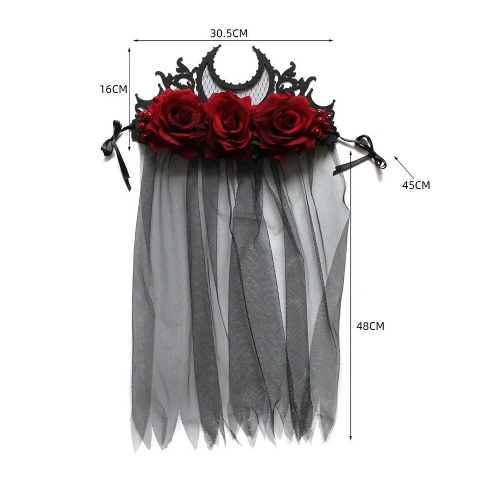 Gotycka Tiara, Korona, Czarna, Czerwona Róża, Opaska Na Głowę, Halloween, Królewska Panna Młoda, Stroik, Czarownica, Cosplay, Maskarada, Nakrycie Głowy Odpowiednie Na Wiele Okazji