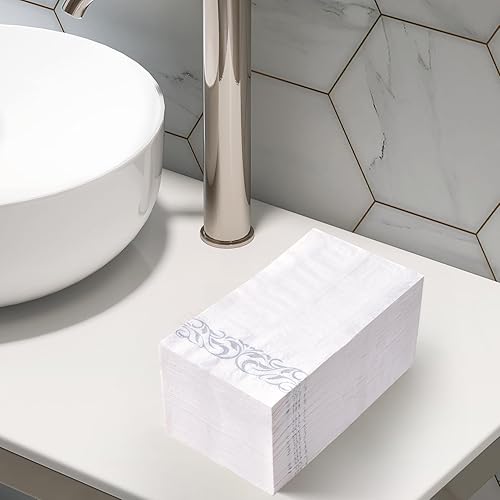 Miniatura 2 de Vplus Paquete de 200 servilletas de papel desechables de alta calidad de 3 capas, desechables, suaves y absorbentes, para fiestas, bodas, fiestas de