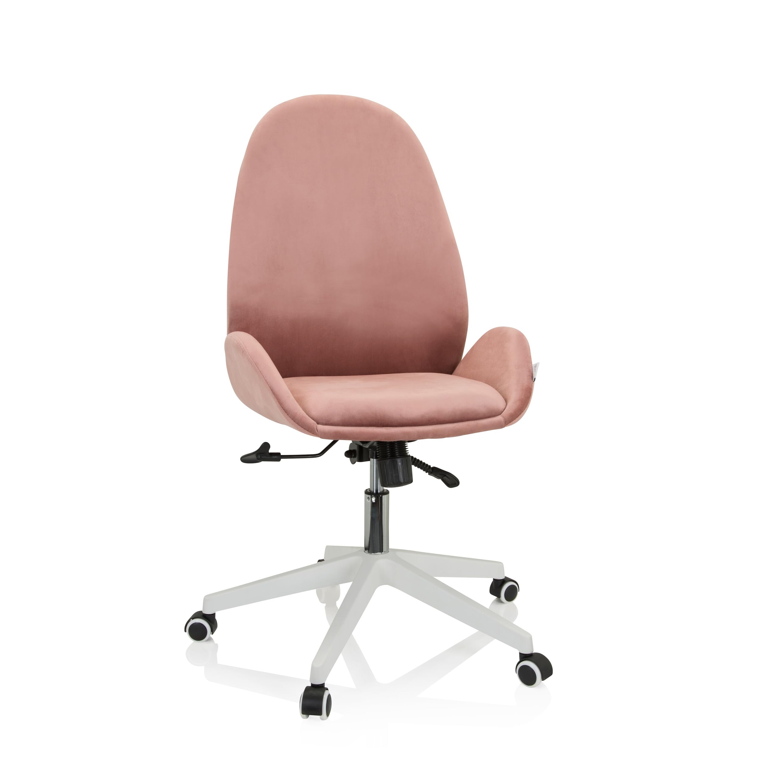 hjh OFFICE 729429 Silla de Escritorio AVEA Terciopelo Rosa Silla de Oficina giratoria de Altura Regulable con Respaldo Alto y ergonómico
