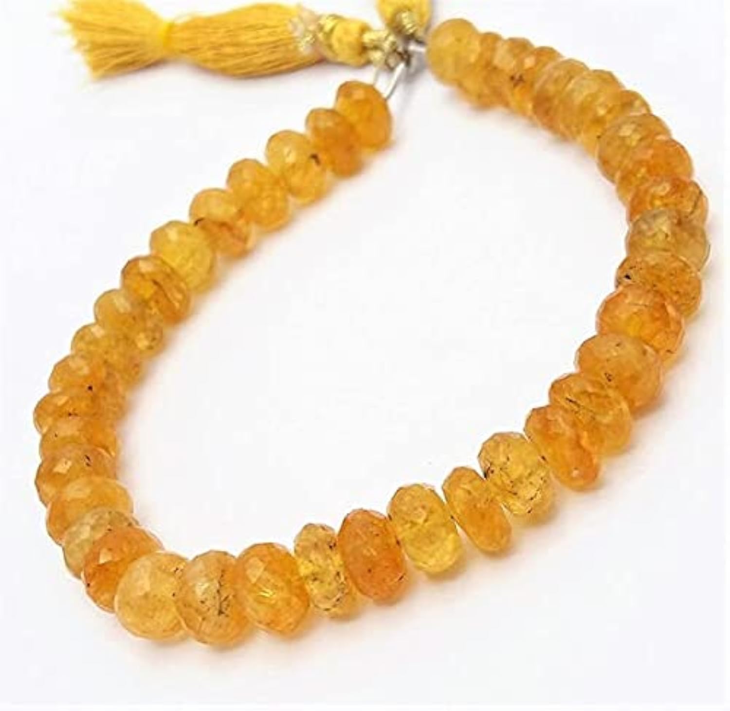 Aigue-marine jaune facettée 7-8.5mm, perles sans défaut de taille