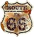 Etaia 14x15 cm - Auto Aufkleber Wappen Route 66 USA Vintage Retro Oldschool Sticker Motorrad Caravan LKW Truck
