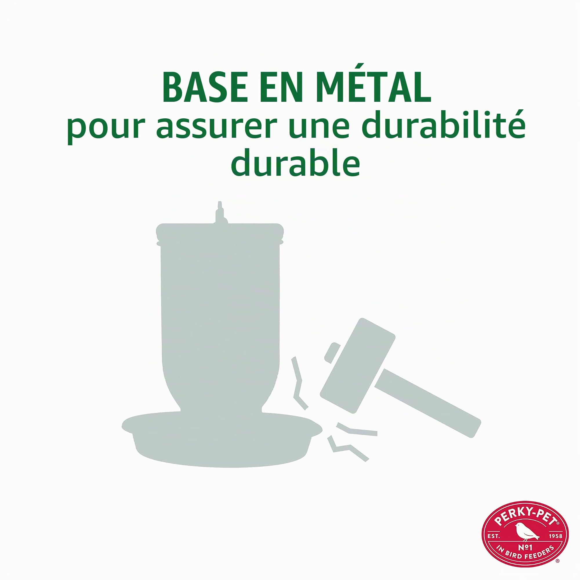 Perky-Pet Abreuvoir à oiseaux Bocal - Décoration en verre à suspendre dans le jardin - Facile à remplir - Capacité max. 1L d'eau #783