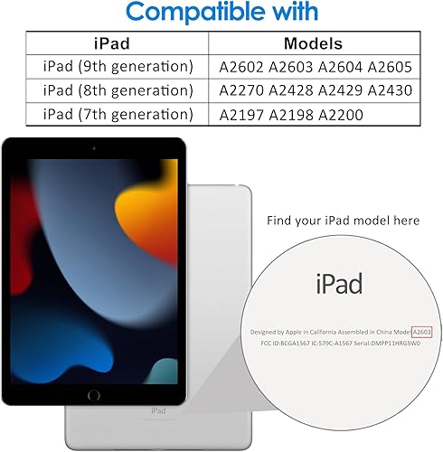 Miniatura 2 de JETech Protector de pantalla para iPad (10.2 pulgadas, modelo 2021/2020/2019, 9/8/7 generación), película de vidrio templado, 1 paquete