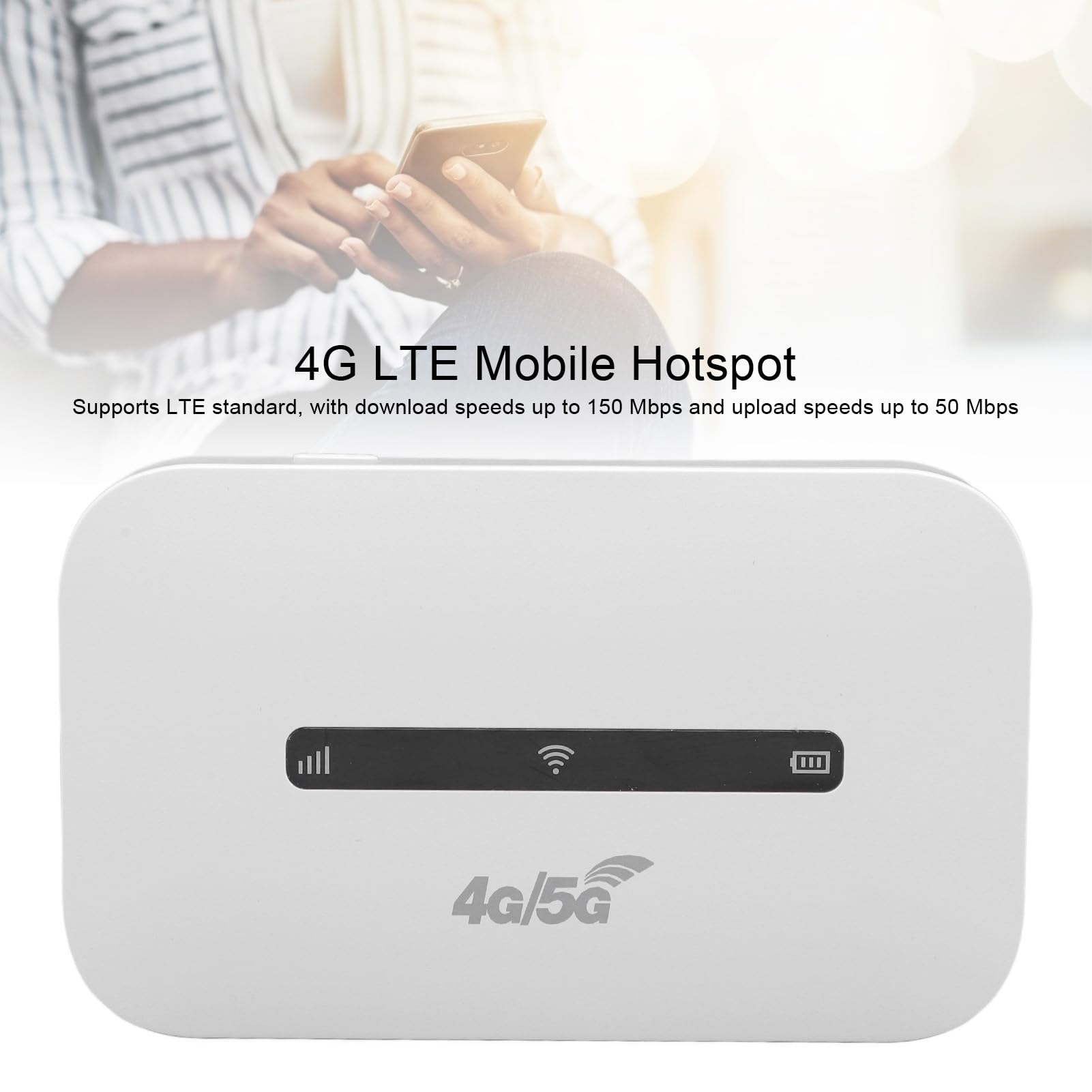 Routeur Portable 4G LTE Débloqué - Hotspot Mobile WiFi 300 Mbps, Connexion jusqu'à 10 Appareils, Compact pour Voyage, Maison et Bureau