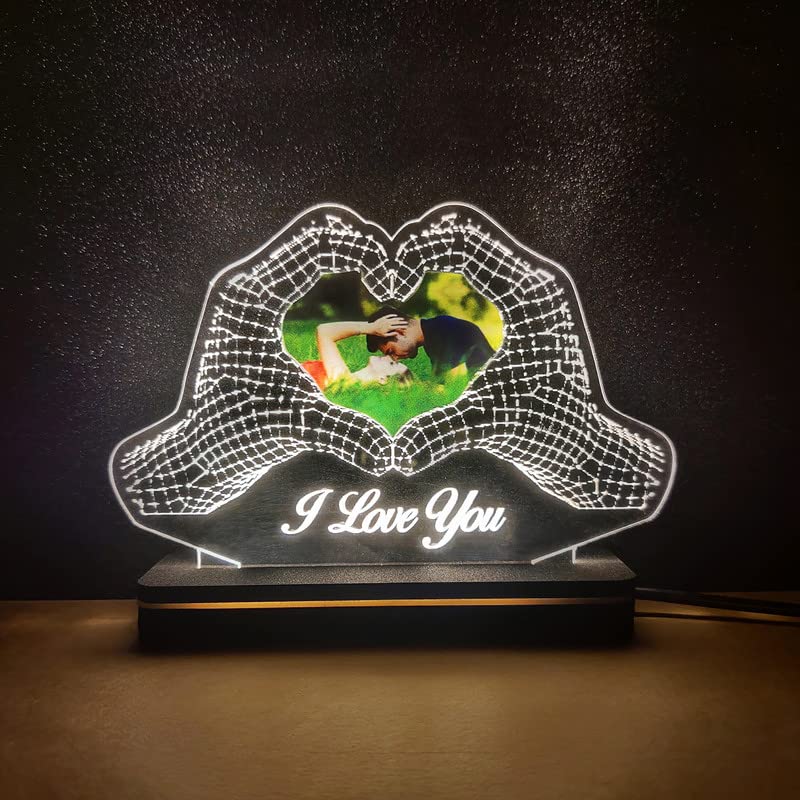 AVESTA GIFT STORE 3D Customize illusion With photo and customize short message Latest Acrylic Illusion Led Night Lamp