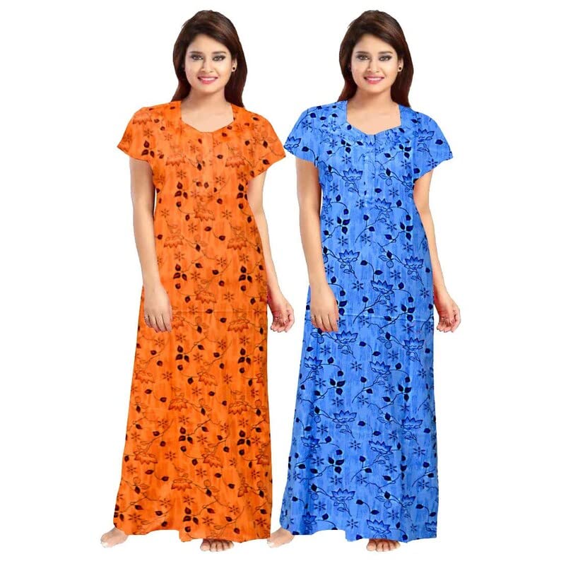 Robe de nuit longue imprimée lot de 2 vêtements de nuit pour cocooning