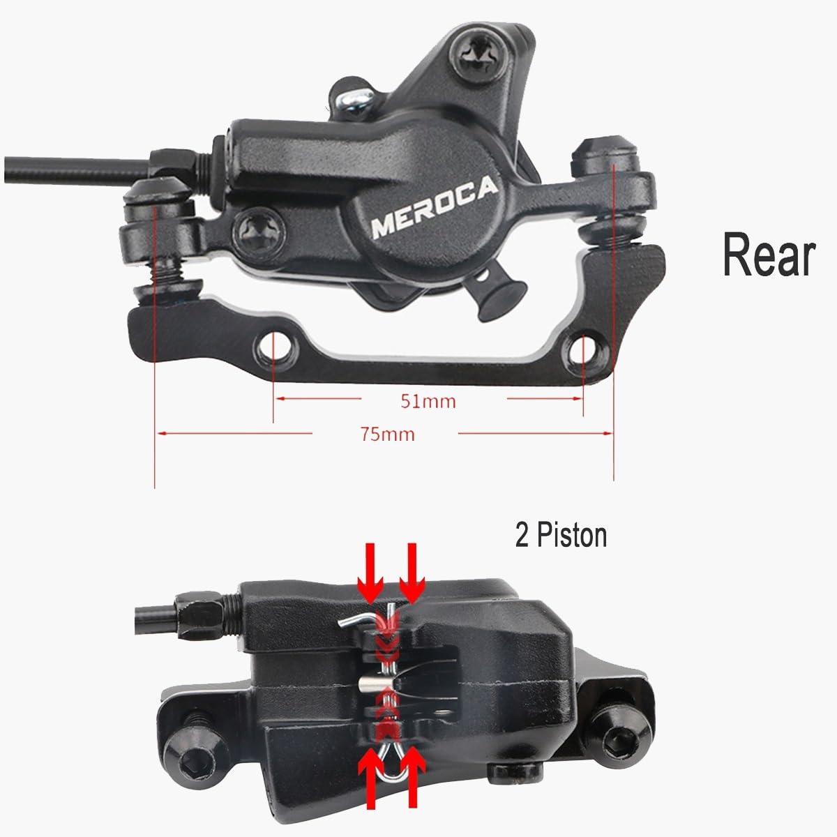 Pinze Freno Idrauliche Per Bici MTB – Set Anteriore E Posteriore Con Rotori 160mm, Universali - Foto 3