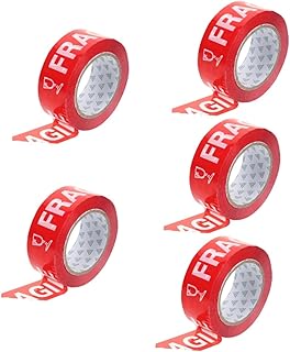 STOBOK 5 Rolls Fragile Warning Tape Seal Tape Nursing Supplies Nursing Stickers Fragile Tape for Shipping Heavy Duty Tape Boxes for Packaging Care Packing Tape Packaging Fragile Tape