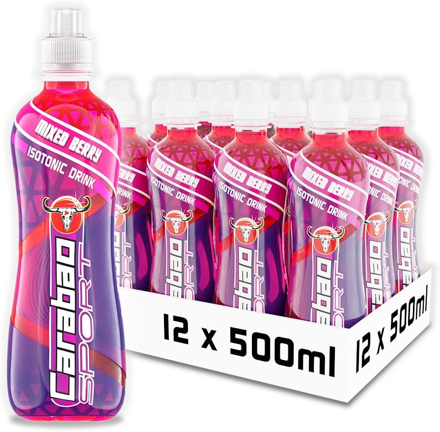 Carabao Sport Energy Drink Mixed Berry, 12 x 500ml Bottles Case