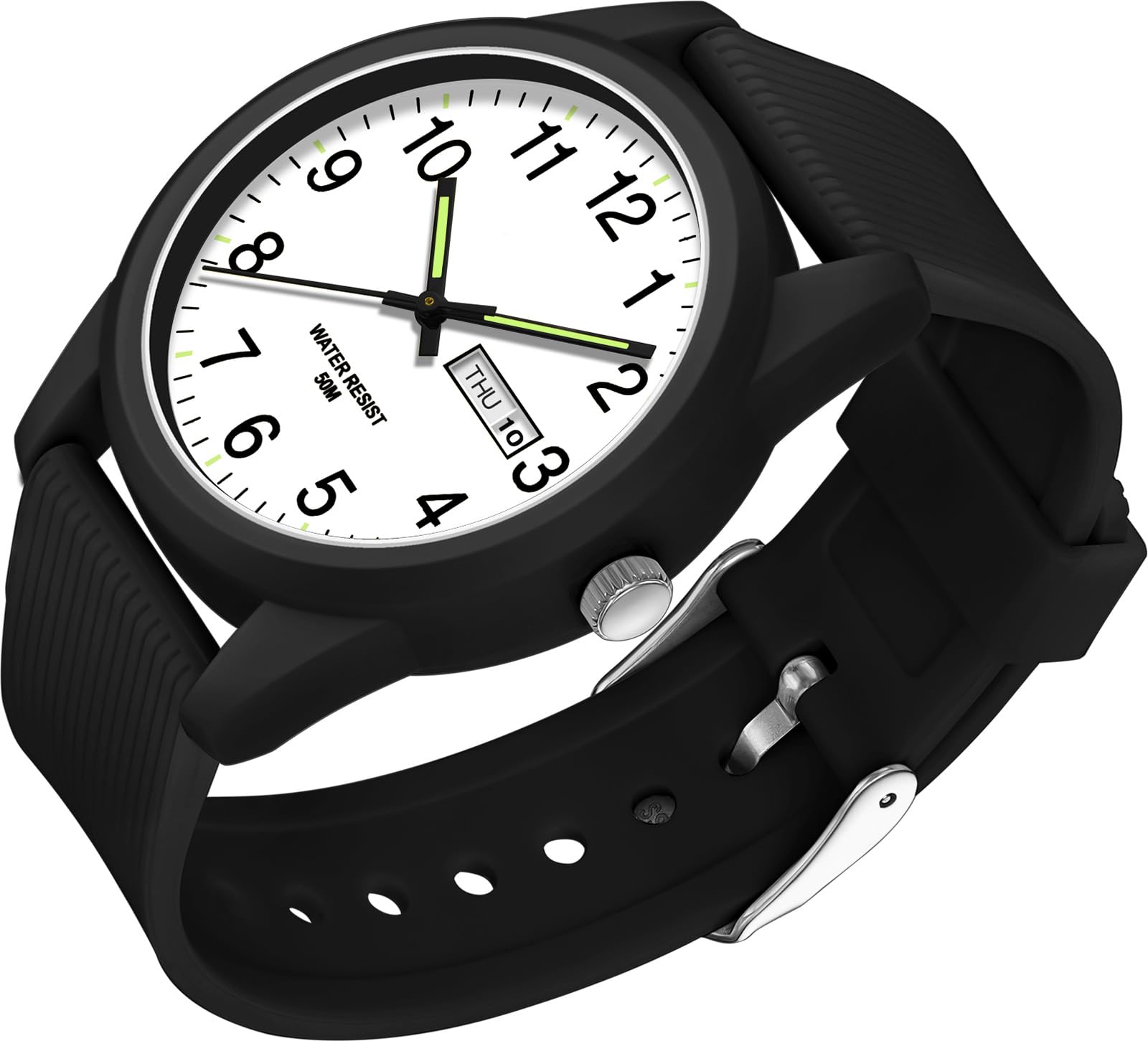 Reloj de pulsera para hombre de cuarzo, analógico, deportivo, para hombre y mujer, resistente al agua, correa de silicona, informal, para adolescentes, con fecha, día de la semana, manecillas