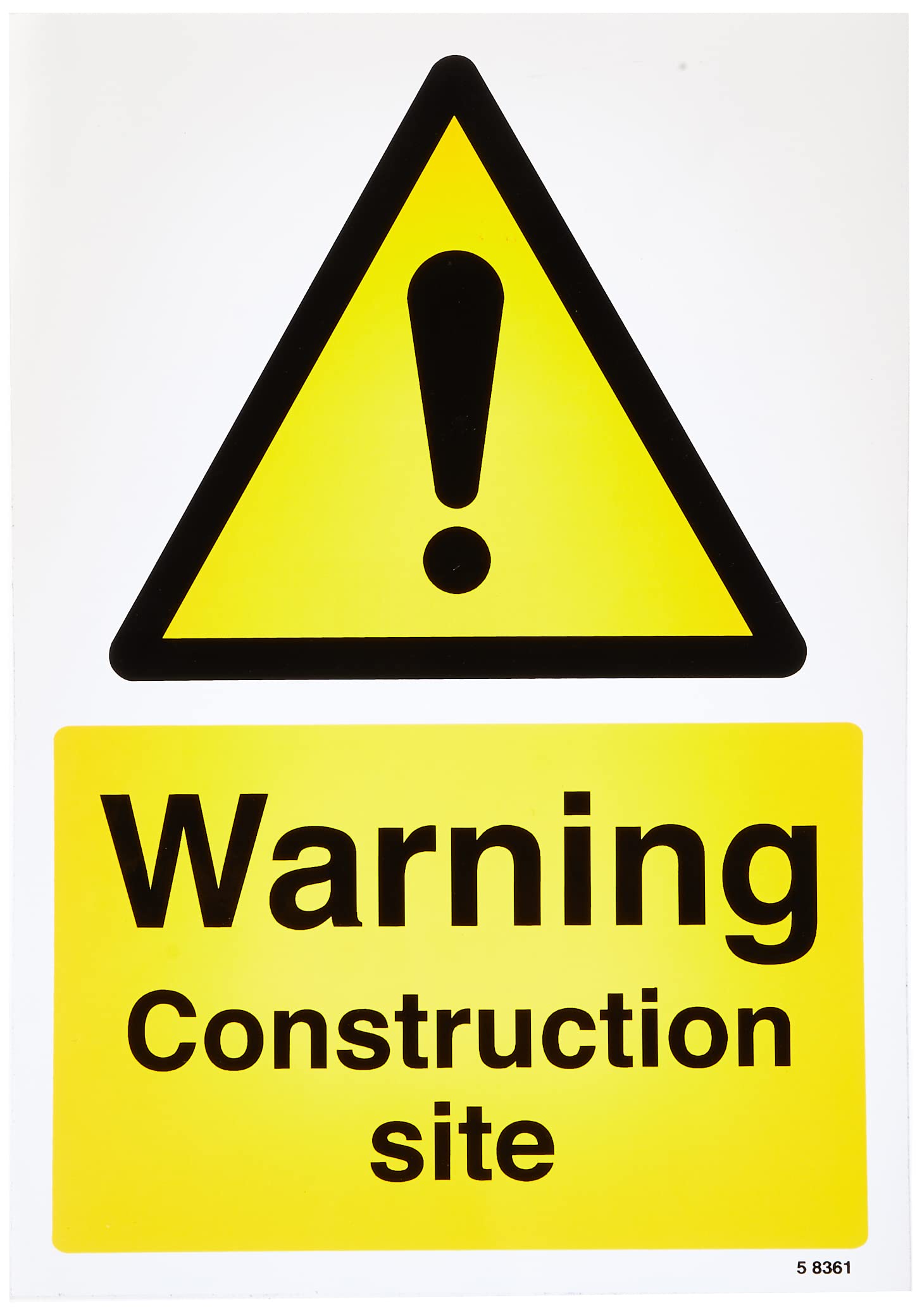 58361 Warning Construction Site Sign, A4 SAV