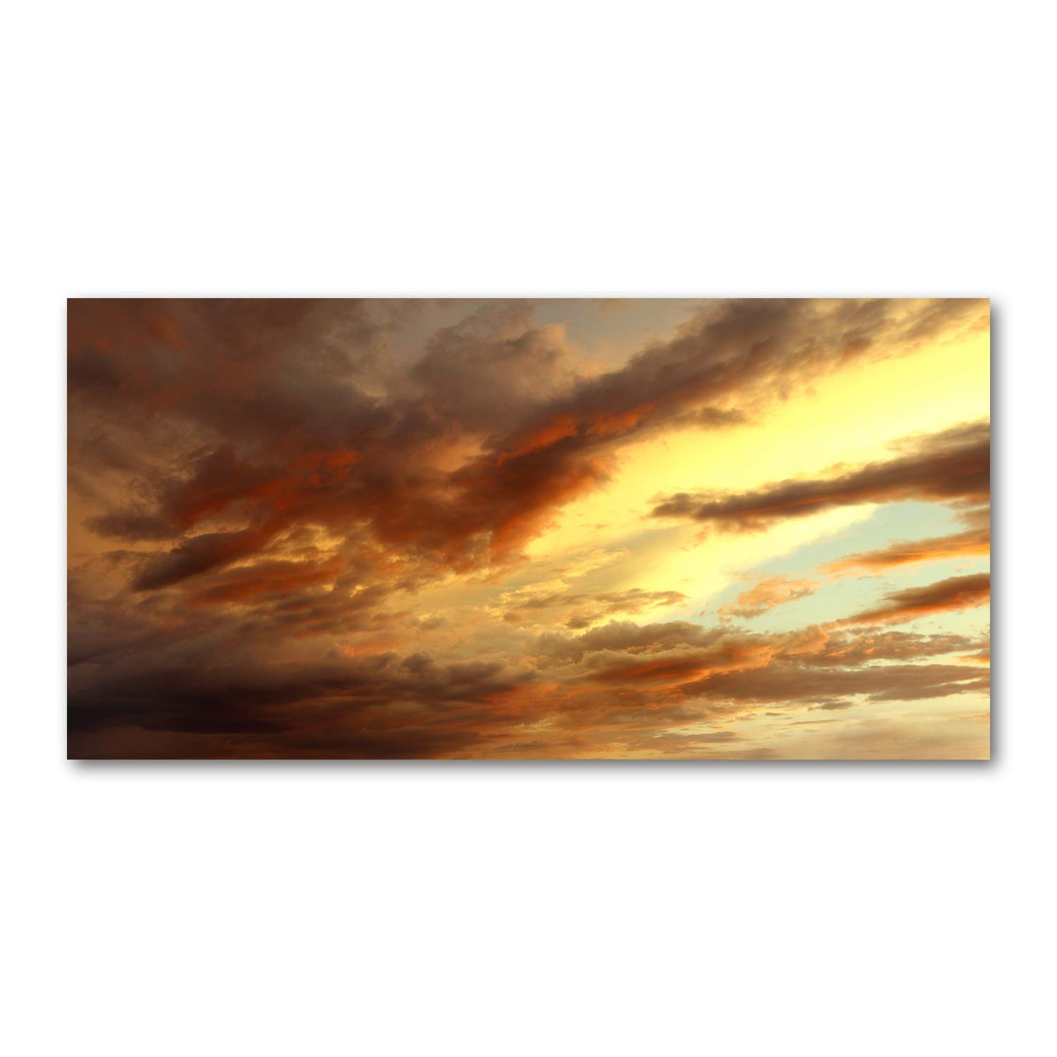 Tableau acrylique salon 140x70cm Tulup - Ambiance aurore jaune jaune