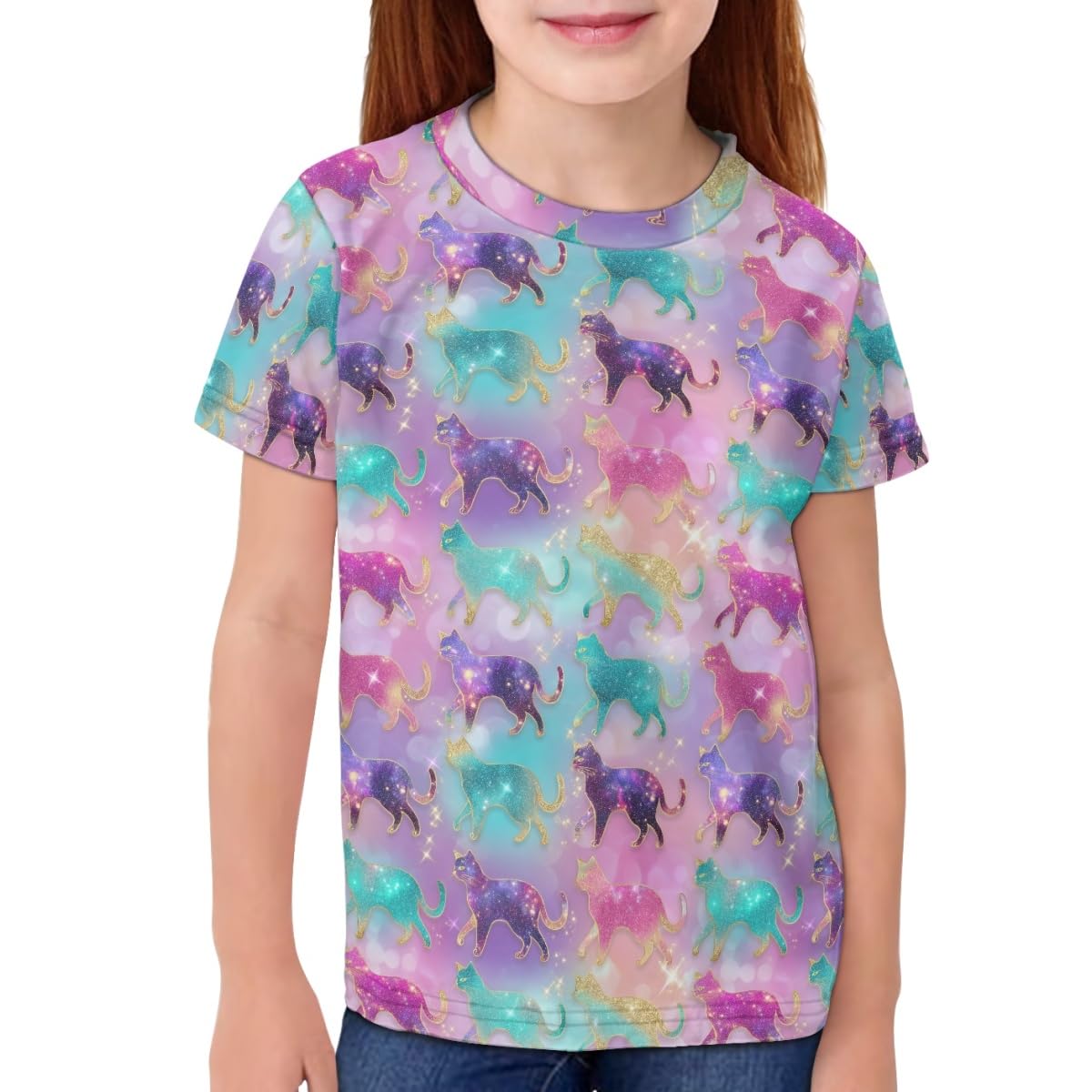 ENLACHIC Girls Teens Pink Flamingo Printed Summer Short Sleeve T-Shirts Cute 3-16 Years
