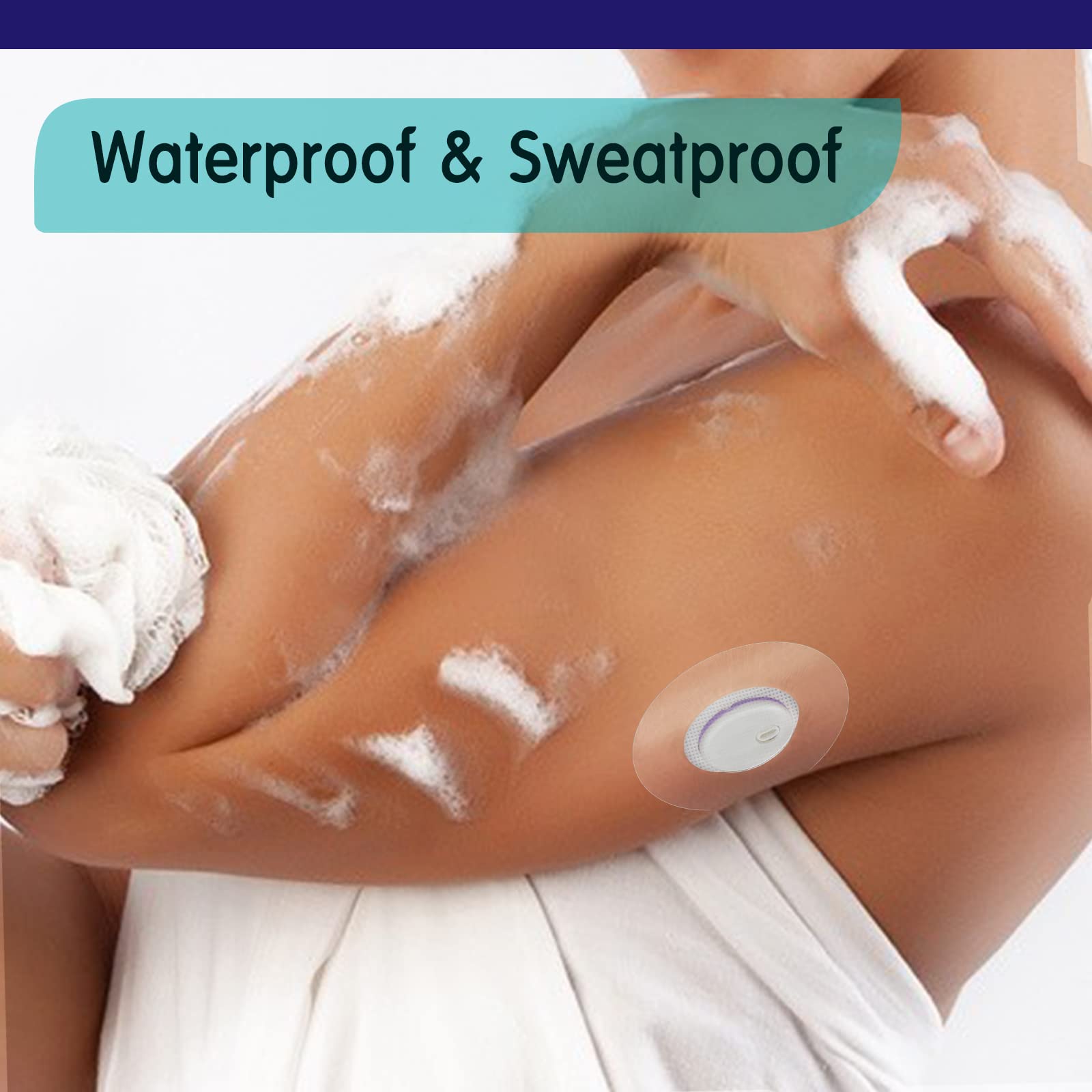 55Pack Libre 3 Plus Sensor Covers,Waterproof & Breathable Patches with No Hole,Precut CGM Tape with No Glue on The Center,Skin-Friendly Overpatches and Strong Stick for 14 Days Long Stay
