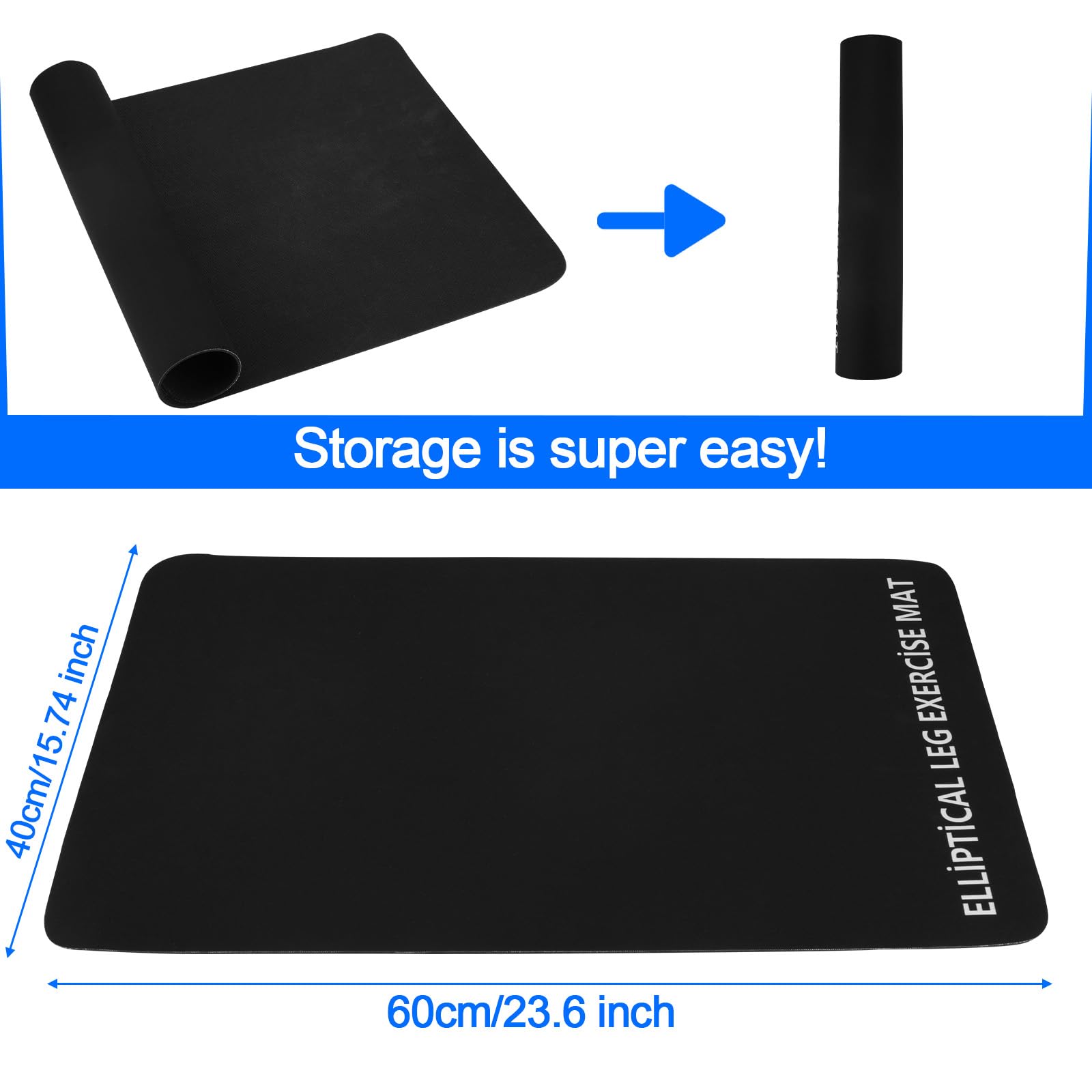 Gosknor Esterilla Elipse para Ejercicios de Piernas, 60 x 40cm Antideslizante Esterilla Entrenamiento Máquinas Elípticas Escritorio, para Uso Doméstico Oficina, Estabilidad y Protección el Suelo
