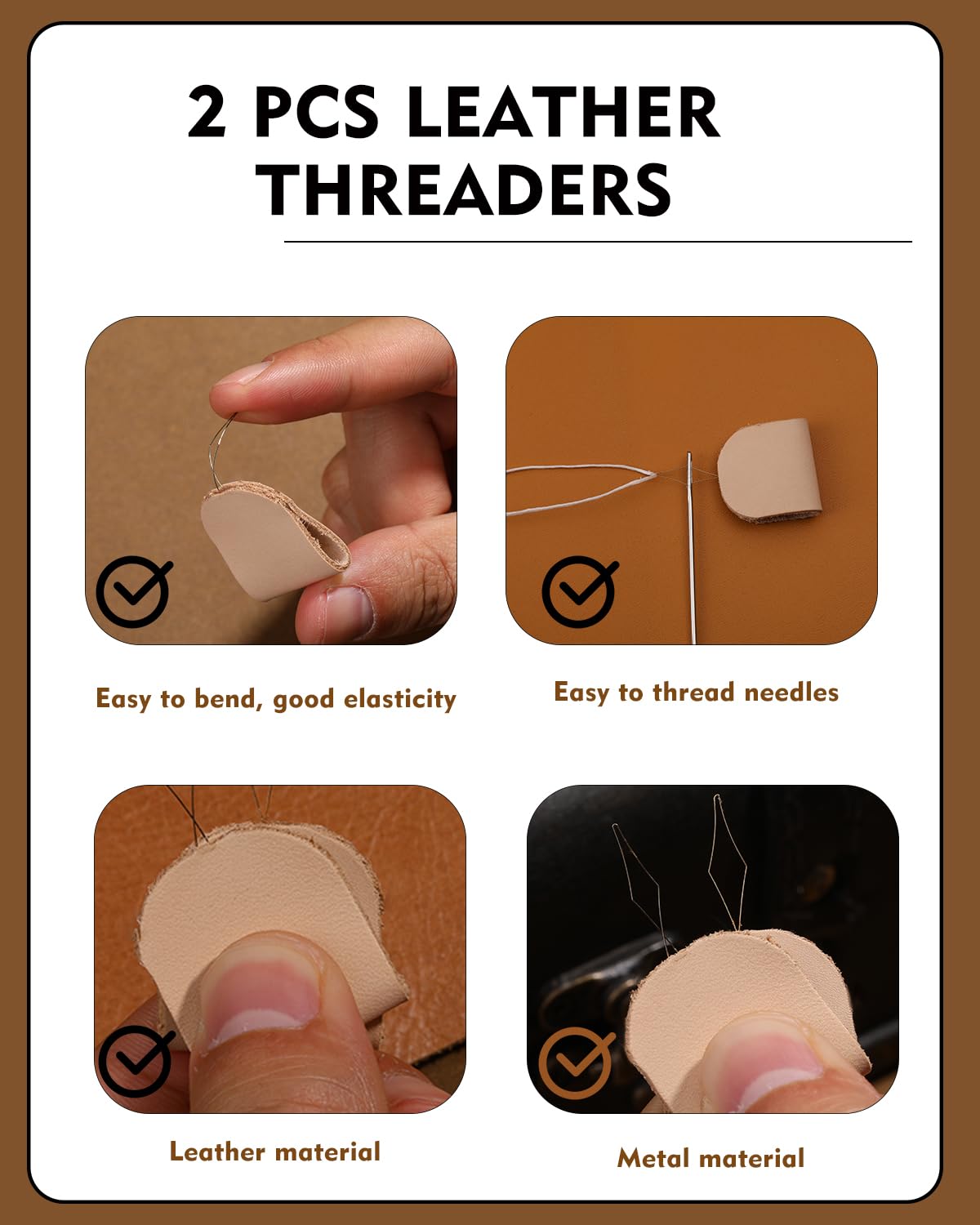 FOUSNOW Juego de 28 agujas de coser a mano resistentes, agujas de tapicería para coser a mano, kit de agujas de coser con agujas de coser de madera, cojín para cuero, sofá, lienzo, reparación de