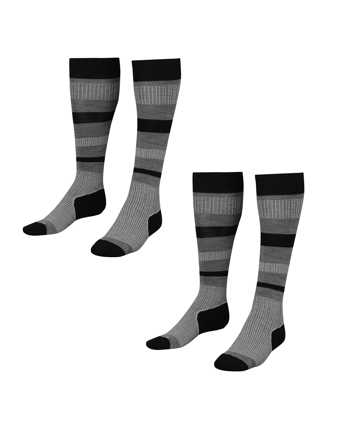 DILLING Lot de 2 paires de chaussettes de ski en laine mérinos pour homme
