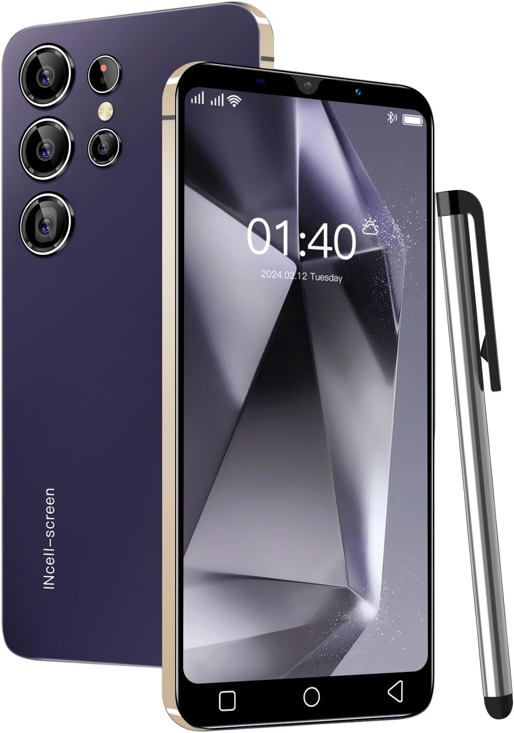 Cheap Mobile Phones, 5.0" IPS Display, Android 9.0 OS, 16GB(up to 128GB), Dual SIM Dual Camera, Face ID/WIFI/3.5mm Jack WCDMA+GSM Cell Phone (Q24Ultra-Dark Purple)