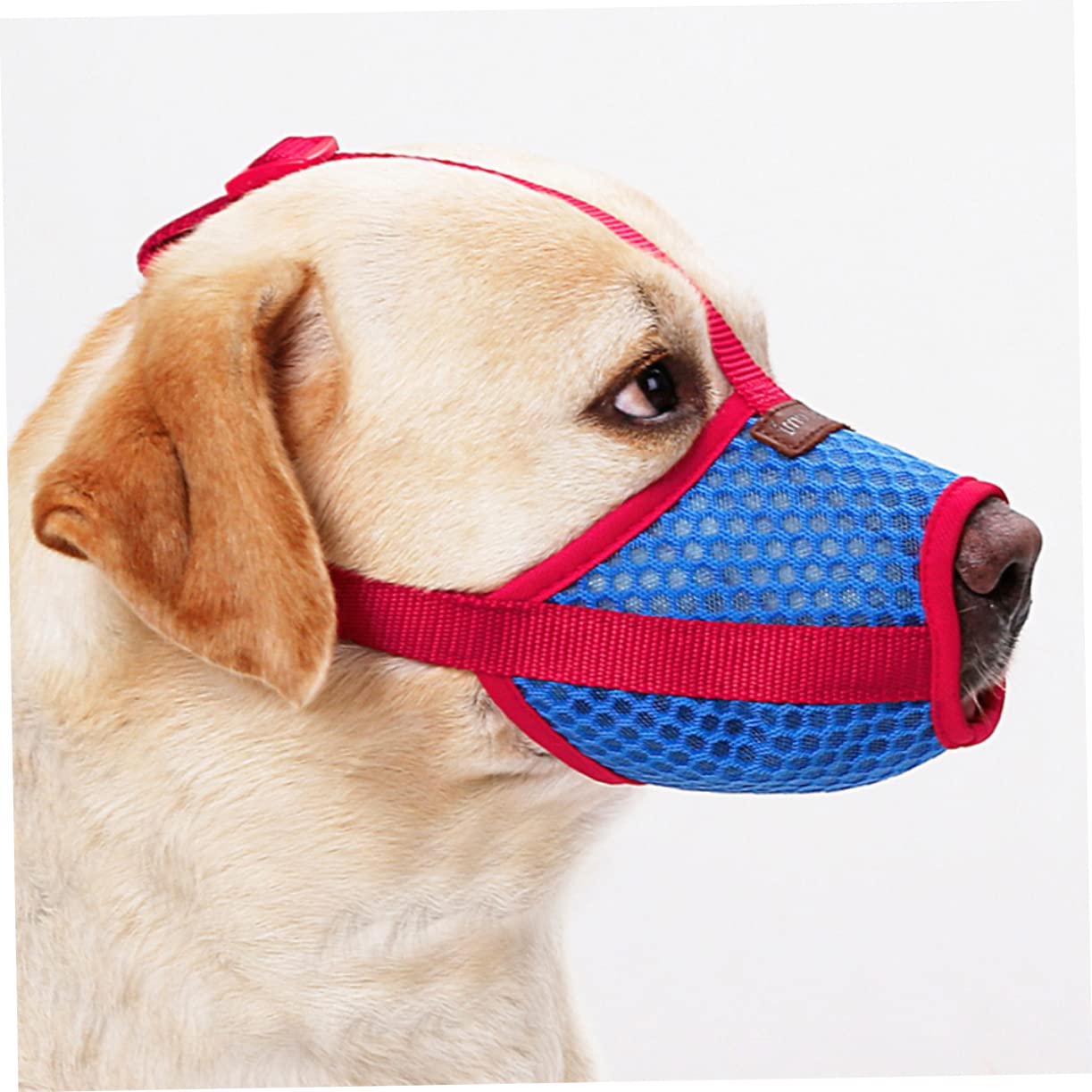 POPETPOP Adjustable Breathable Mesh Dog Muzzle for Barking Biting Chewing Comfortable Washable Dog Mouth Mask XL for Training Outdoor Use