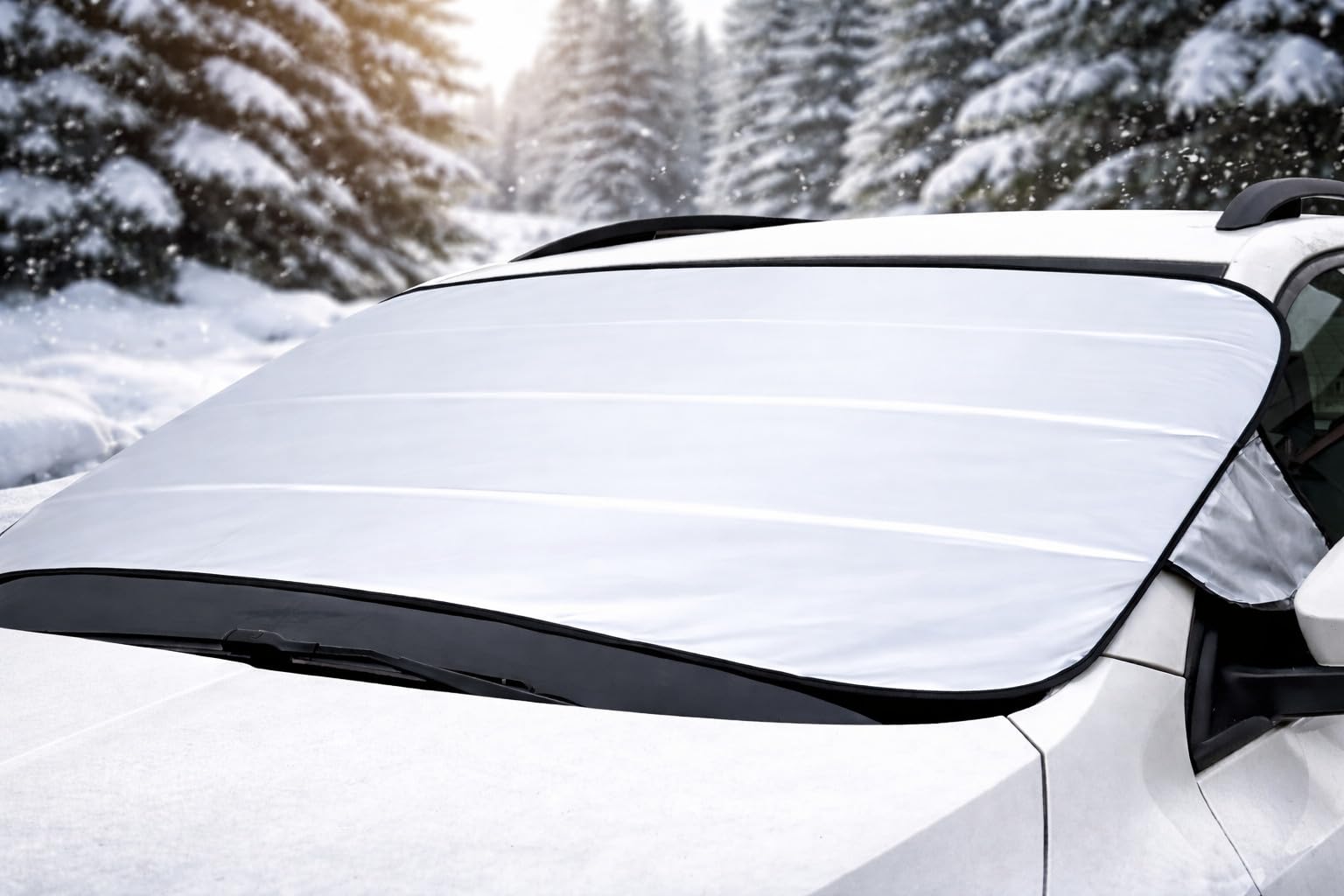 CAR SNOW COVER 2 | Osłona przeciw szronowi, śniegowi i słońcu na szybę samochodu | Uniwersalna ochrona zimą i latem