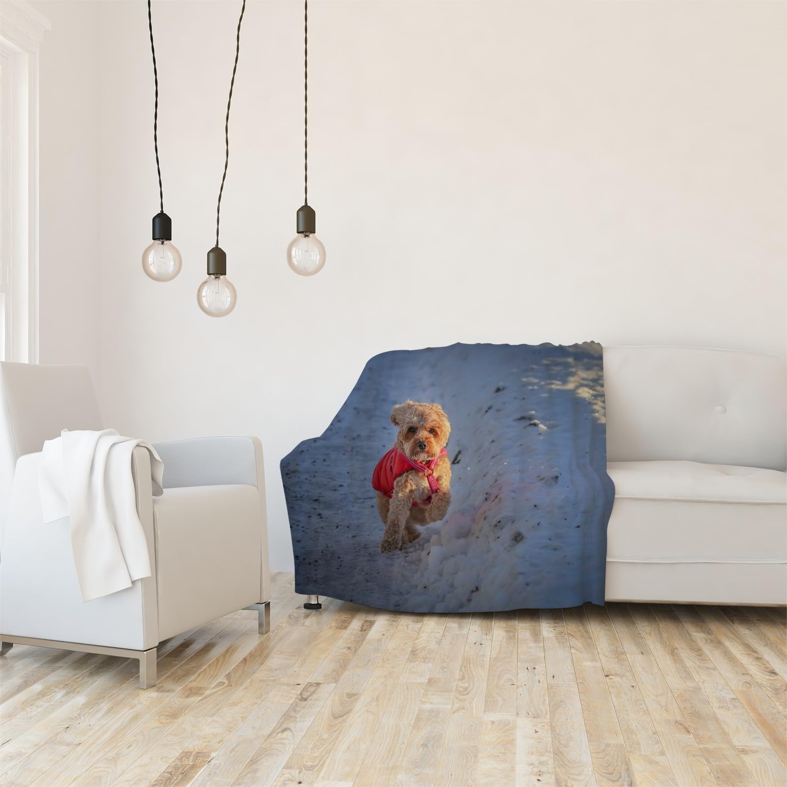 Koc śnieżny Koce Bichon Frisé Łóżko Pojedyncze Ciepło Miękkie Koce Sofa Puszysty Flanelowy 180 x 200 cm na wszystkie pory roku