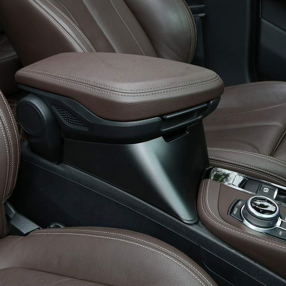DIYUCAR Boîte De Rangement Cuir Accoudoir Central BMW X1 F48 X2 F47 - Noir