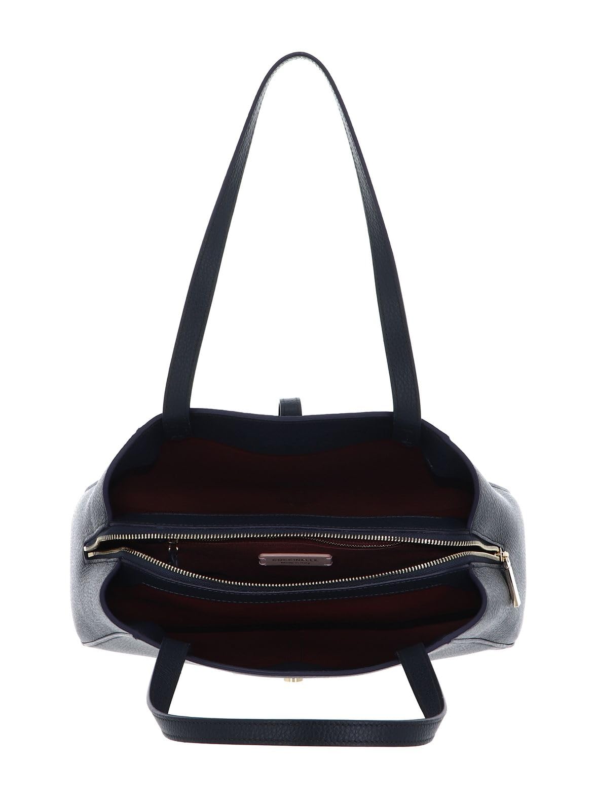 COCCINELLE Cuero bolso de hombro bolso shopper Chara Handbag Grained Leather Midnight Blue azul marino