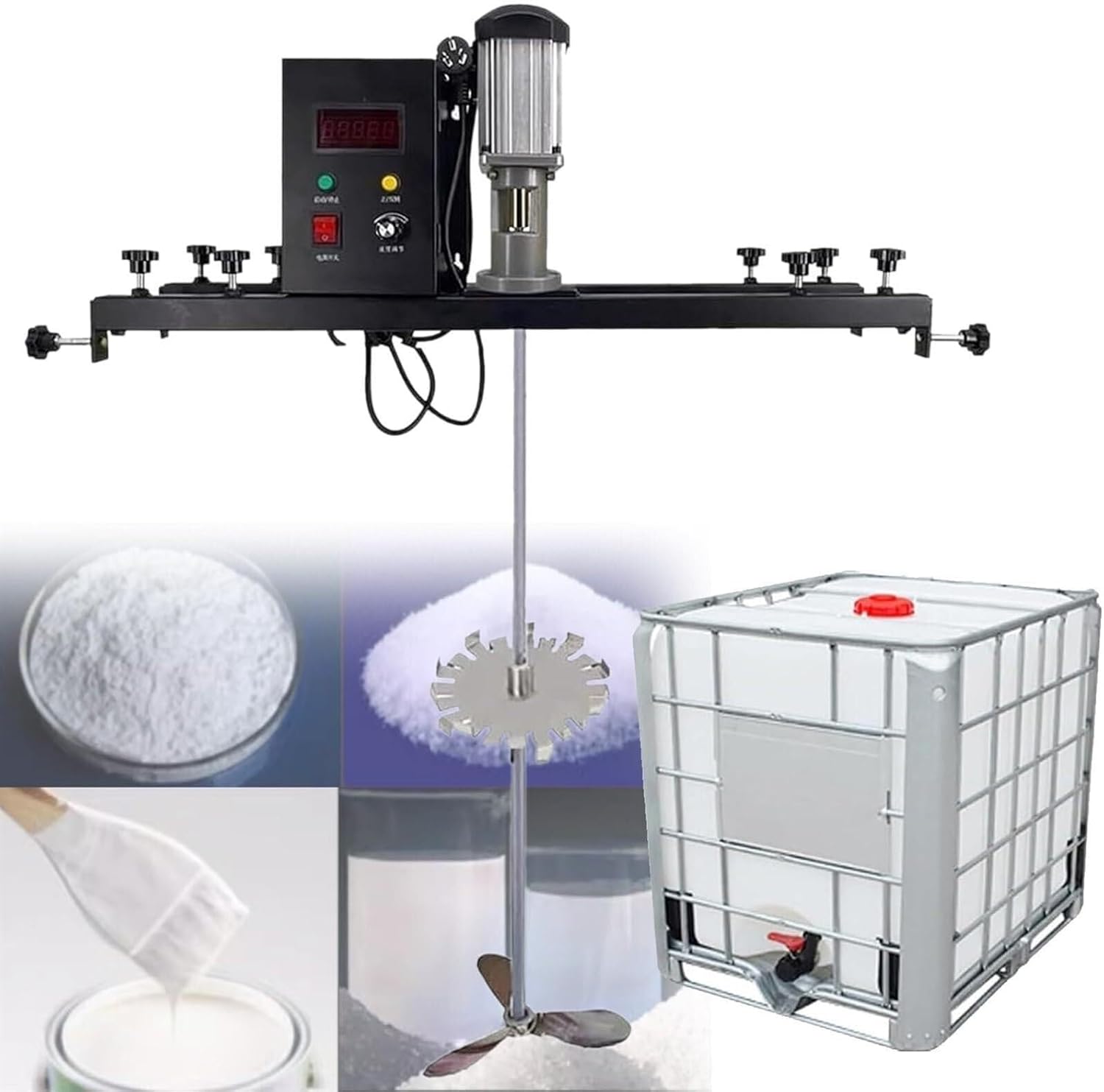 Gallon Pneumatic Mixer, Electric Mixer, Paint Mixer with Support Frame, Mixing Equipment for Concrete, Paint Mixing(Packageb)
