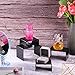 Chuangdi 2 Sets Acrylic Display Risers, Product Stand, Jewelry Display Riser Shelf Showcase Fixtures for Dessert Cupcake Candy Figure Treat Action Showcase(Black,Small Set)