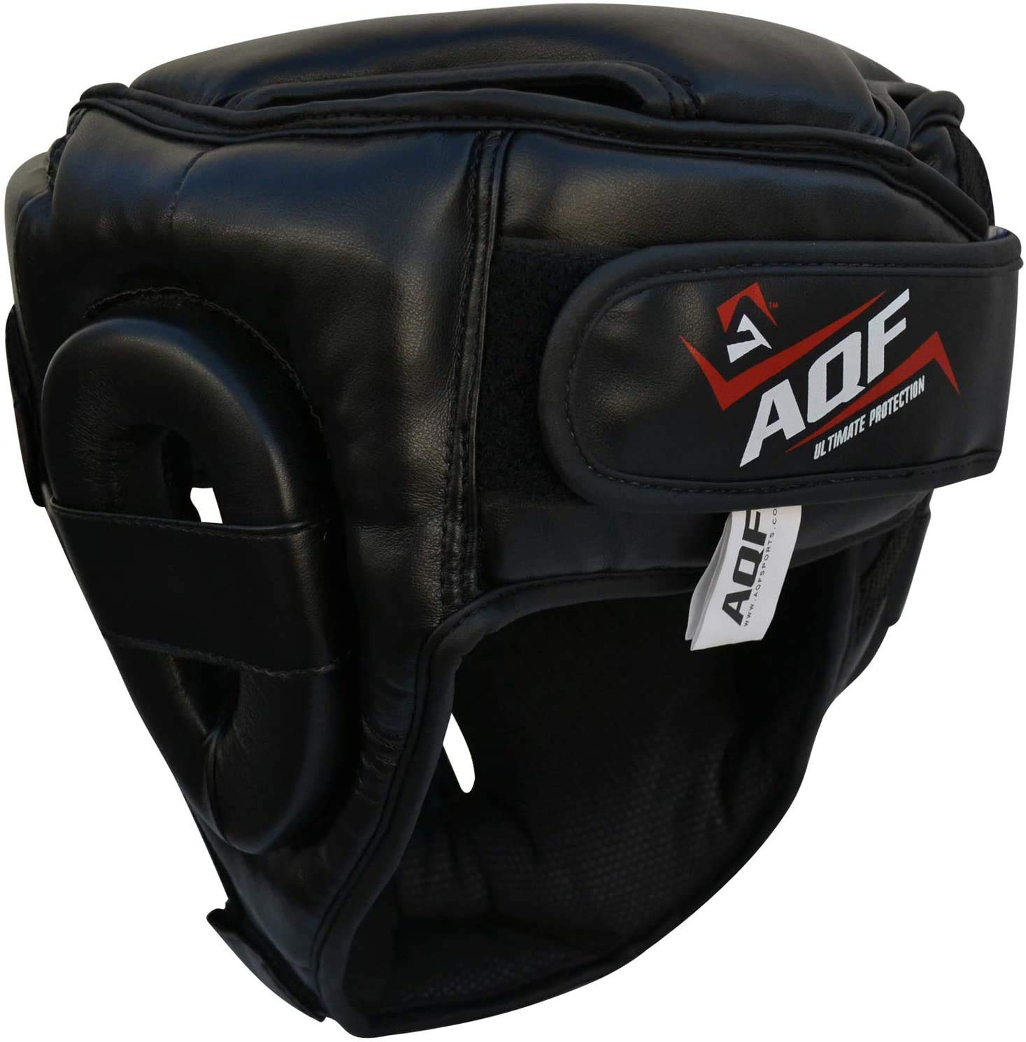 AQF Casque De Boxe Intégral CE – Protection Tête MMA, Muay Thai, Kickboxing, Noir, Tailles S à XL, Rembourrage 3 Couches