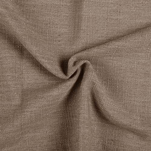 Image of TWOPAGES 42 inch inch W x 45 inch inch L Linen Blend Cafe Curtains for Kitchen Window, Light Filtering Pinch Pleated Tier Curtains, Modern Farmhouse Half Window Curtains for Bathroom, Rust Brown, 2 Panels