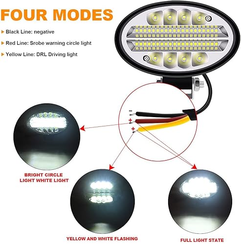 Miniatura 2 de Ourbest Barra de luz LED de trabajo, ovalada de 6 pulgadas, luces LED de tractor de 1224 V, compatible con John Deere Tractor 4010 4230 4430 3010
