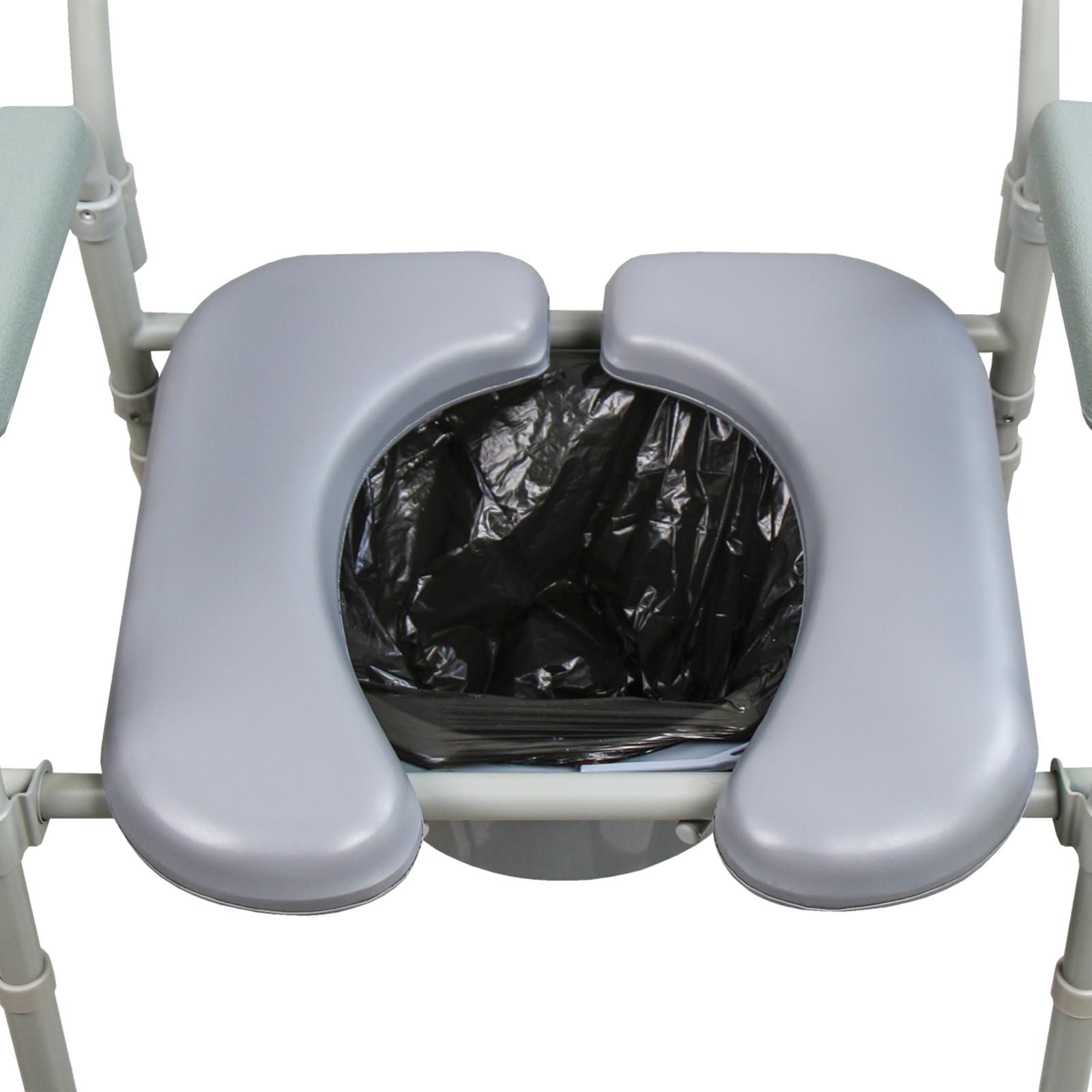 Photo 1 of **MISSING 4 BUCKELS & 4 SCREWS*** ZXMOBY Two-Piece Commode Seat Pad,Waterproof Soft Toilet Seat Cover (Frame NOT Included),U-Shape Replacement PU Cushion with Clips for Elderly Bedside Shower Wheelchair for Elderly Comfort